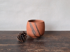 [25162]玄襷大湯呑　赤（高力芳照）